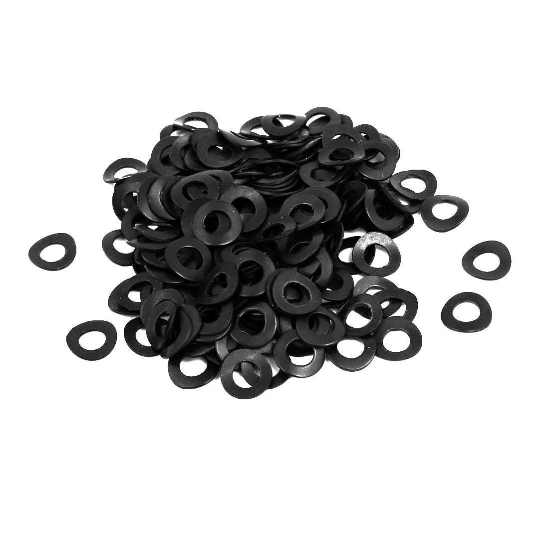 Harfington 4mm Fitting Dia Carbon Steel Compressed Type Curved Spring Washer 200pcs