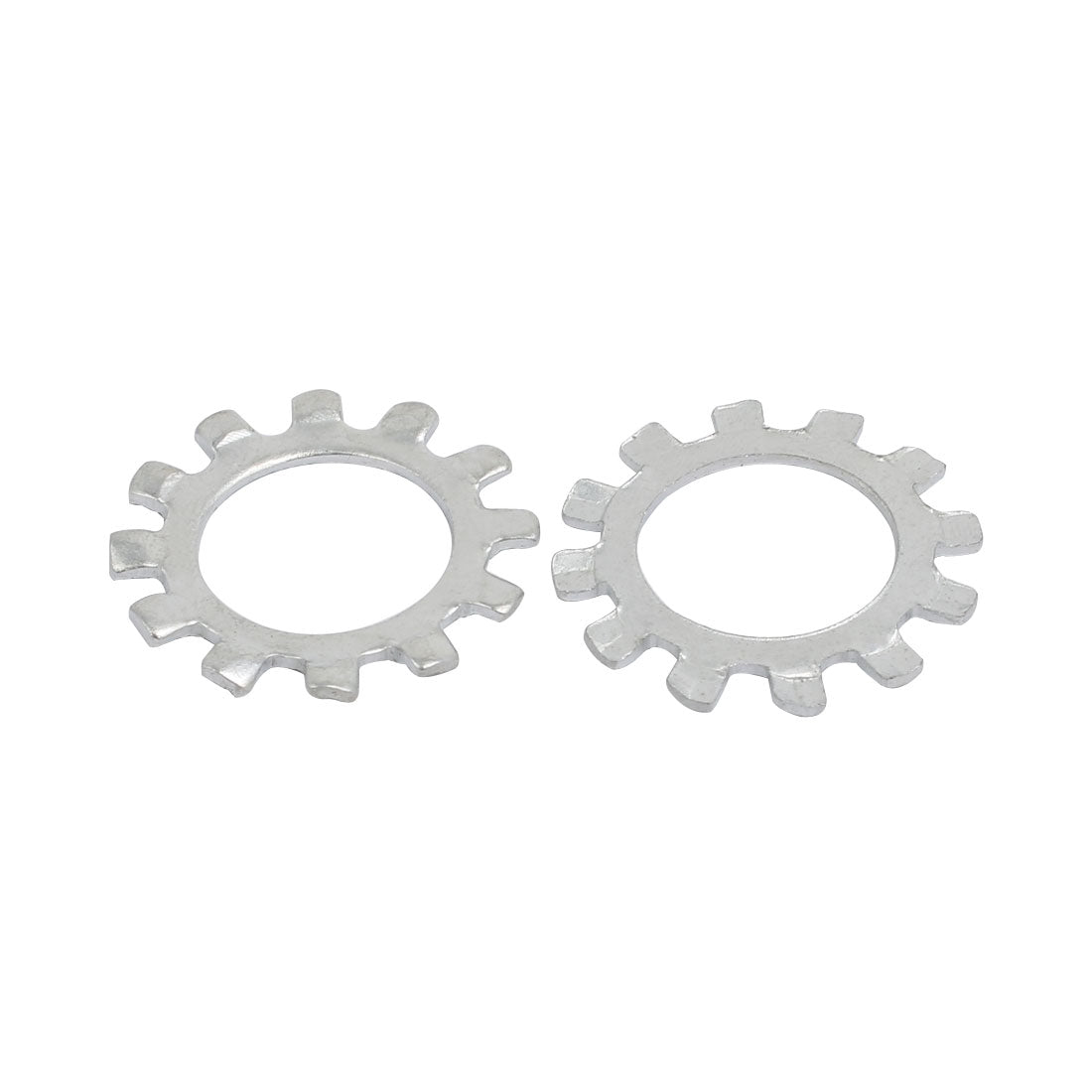 Harfington 14mm Inner Dia Carbon Steel Zinc Plated External Tooth Lock Washer Silver Tone 50pcs