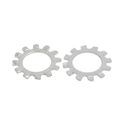 Harfington 14mm Inner Dia Carbon Steel Zinc Plated External Tooth Lock Washer Silver Tone 50pcs