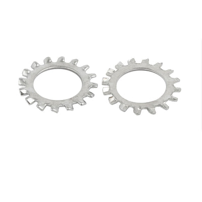 Harfington 18mm Inner Dia Carbon Steel Zinc Plated External Tooth Lock Washer 20pcs