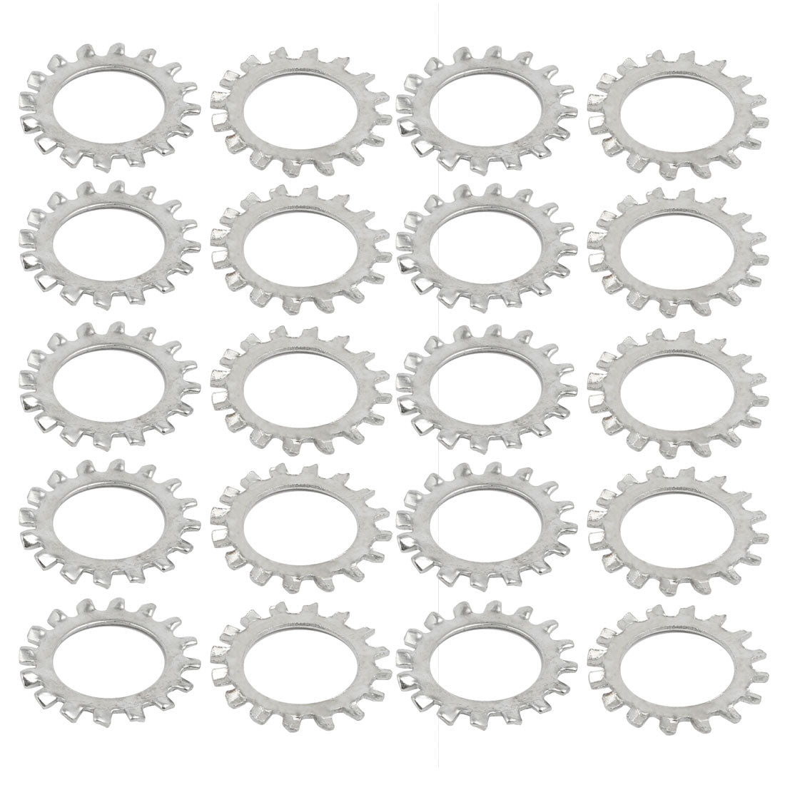 Harfington 18mm Inner Dia Carbon Steel Zinc Plated External Tooth Lock Washer 20pcs