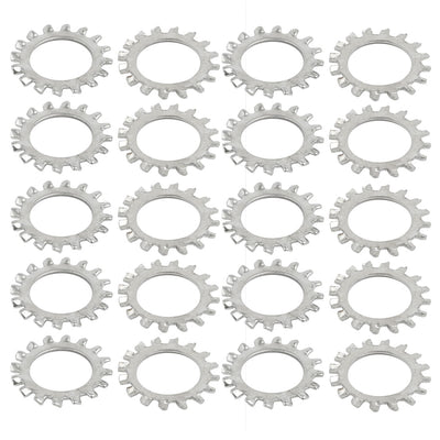 Harfington 18mm Inner Dia Carbon Steel Zinc Plated External Tooth Lock Washer 20pcs