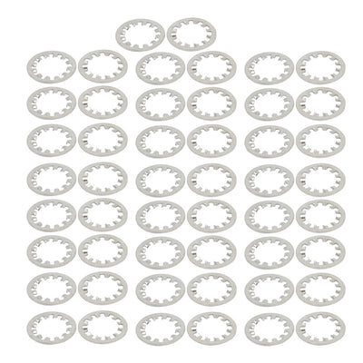 Harfington 16mm Inner Dia Carbon Steel Zinc Plated Internal Tooth Lock Washer Silver Tone 50pcs
