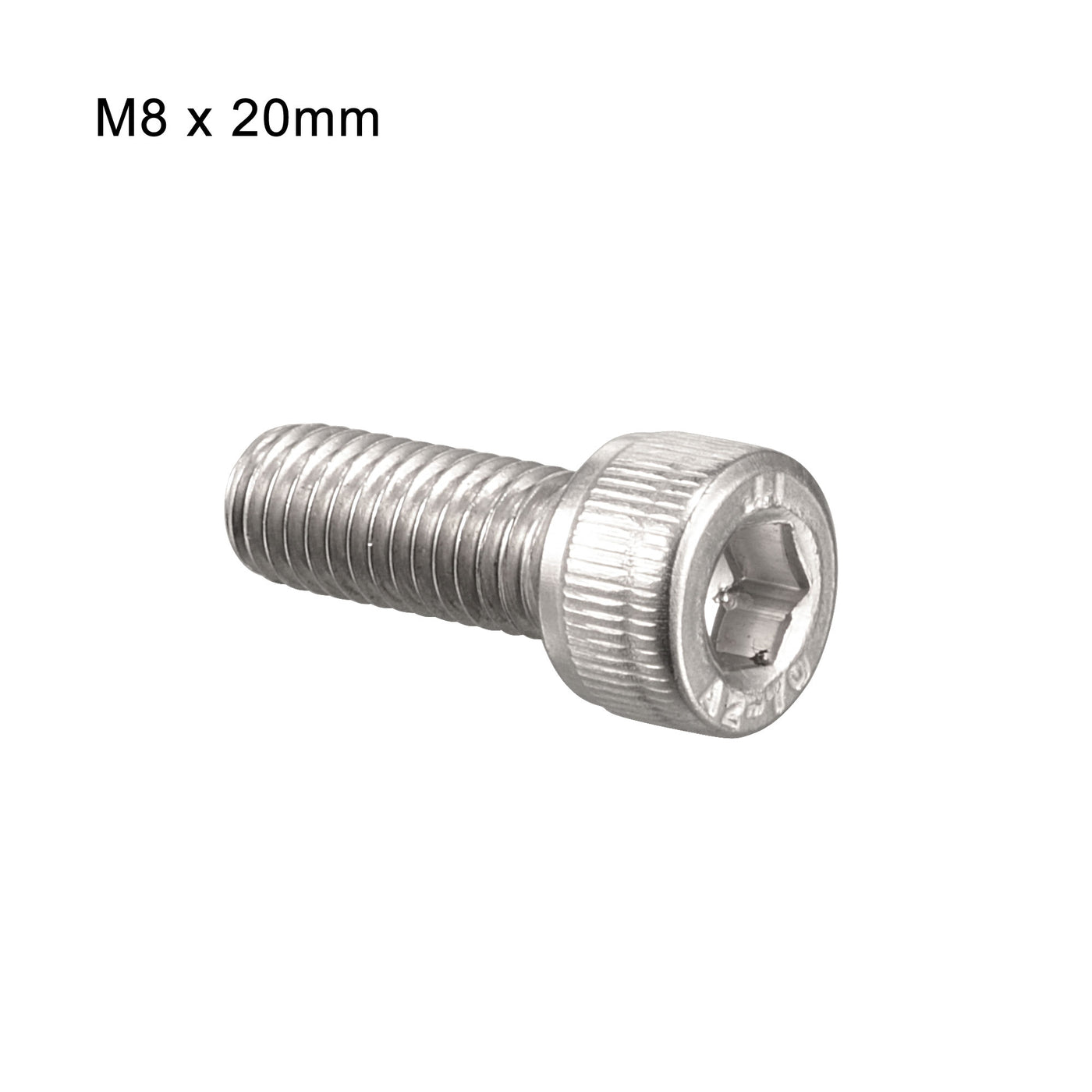 Harfington M8x20mm 304 Stainless Steel Left Hand Thread Hex Socket Cap Screw Fastener 4pcs