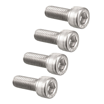 Harfington M8x20mm 304 Stainless Steel Left Hand Thread Hex Socket Cap Screw Fastener 4pcs