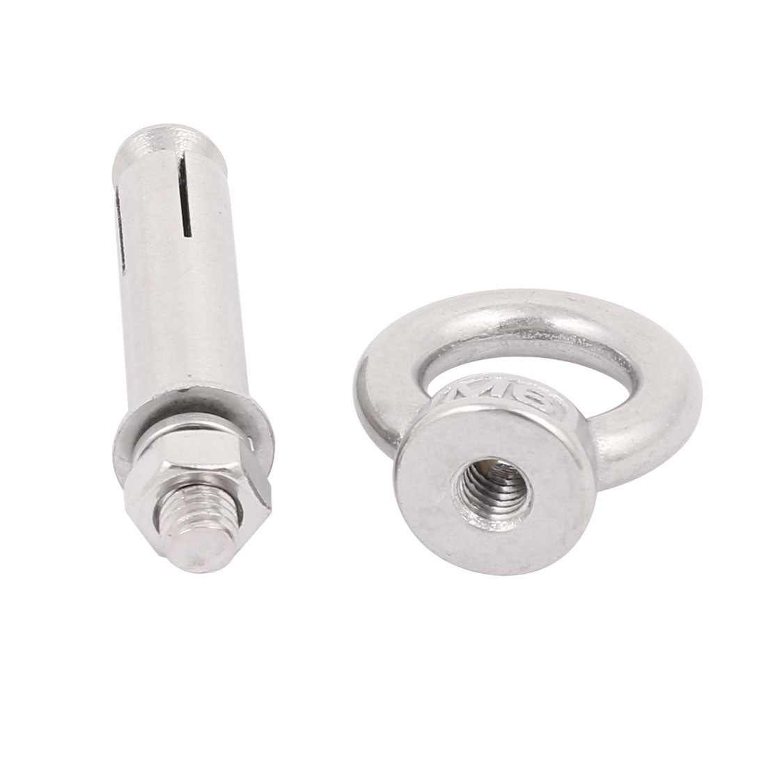 Harfington M6 x 50mm 304 Stainless Steel Wire Rope Expansion Shield Anchor Eye Bolt