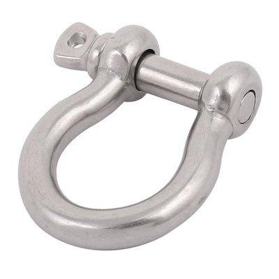 Harfington 5pcs M8 Thread 304 Stainless Steel Bow Shackle Rigging Wire Rope Fastener