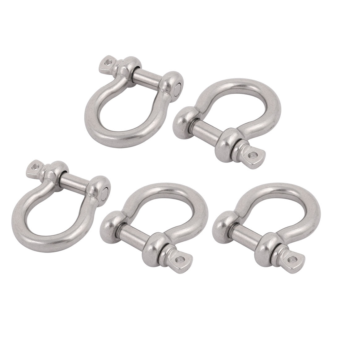 Harfington 5pcs M8 Thread 304 Stainless Steel Bow Shackle Rigging Wire Rope Fastener
