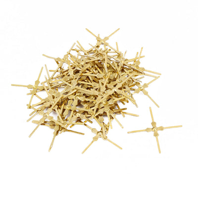 Harfington 160Pcs Gold Tone Chandelier Connector Cross Clip for Fastening Crystal