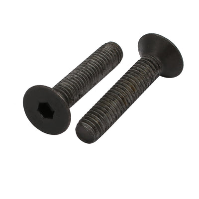 Harfington 2pcs M5x25mm Flat Countersunk Head Hex Socket Left Hand Thread Bolt DIN7991