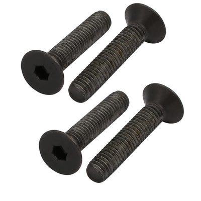 Harfington 4pcs M5x25mm Flat Countersunk Head Hex Socket Left Hand Thread Bolt DIN7991