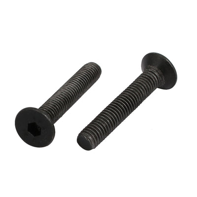 Harfington 2pcs M5x30mm Flat Countersunk Head Hex Socket Left Hand Thread Bolt DIN7991