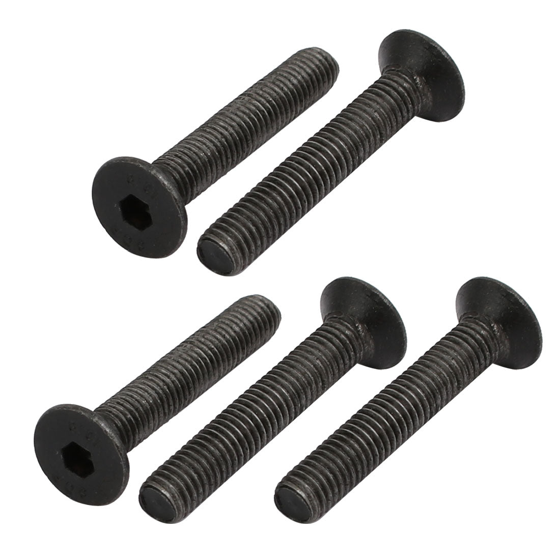 Harfington 5pcs M5x30mm Flat Countersunk Head Hex Socket Left Hand Thread Bolt DIN7991
