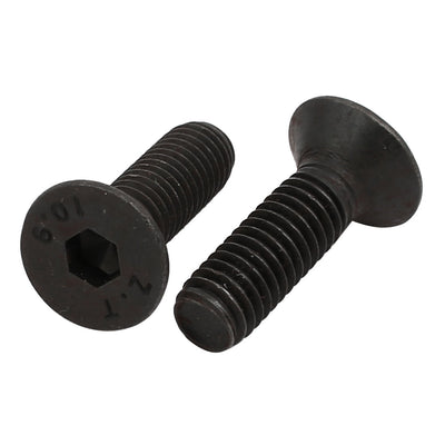 Harfington 2pcs M6x20mm Flat Countersunk Head Hex Socket Left Hand Thread Bolt DIN7991
