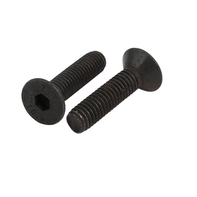 Harfington 2pcs M6x25mm Flat Countersunk Head Hex Socket Left Hand Thread Bolt DIN7991