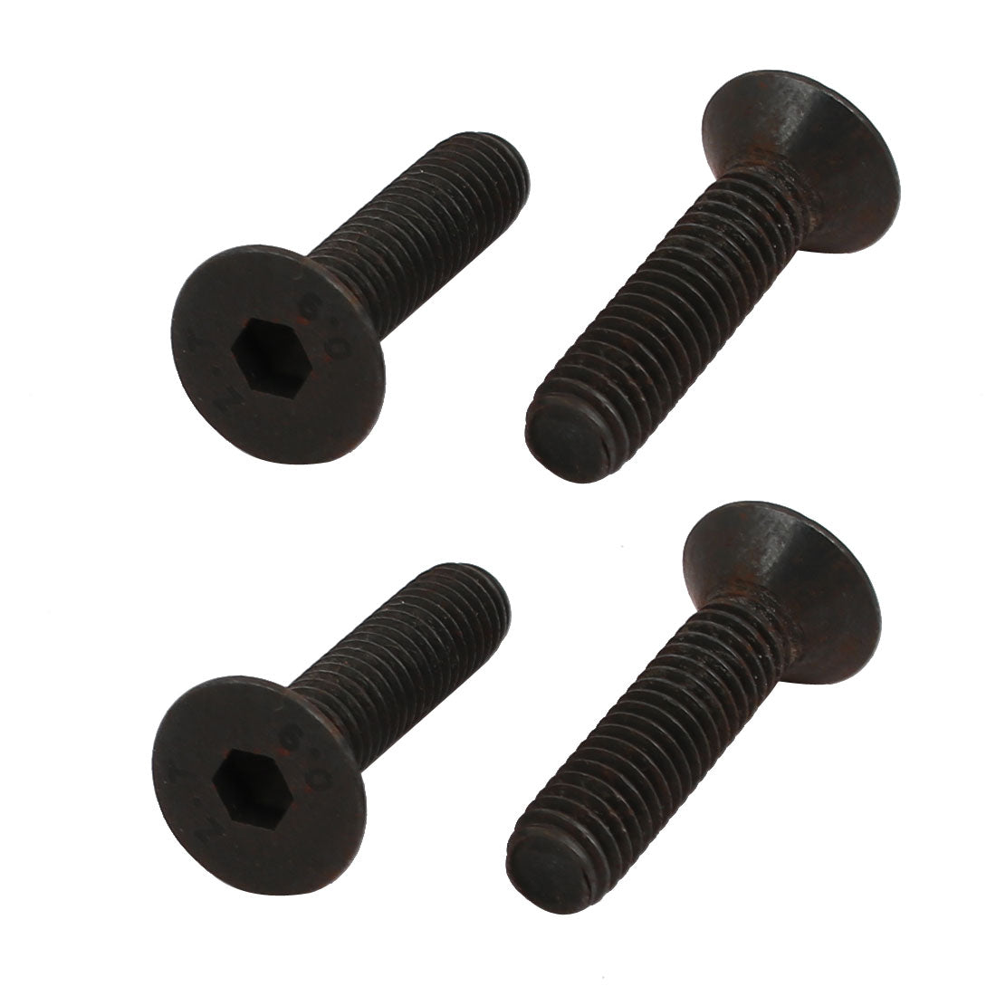 Harfington 4pcs M6x25mm Flat Countersunk Head Hex Socket Left Hand Thread Bolt DIN7991
