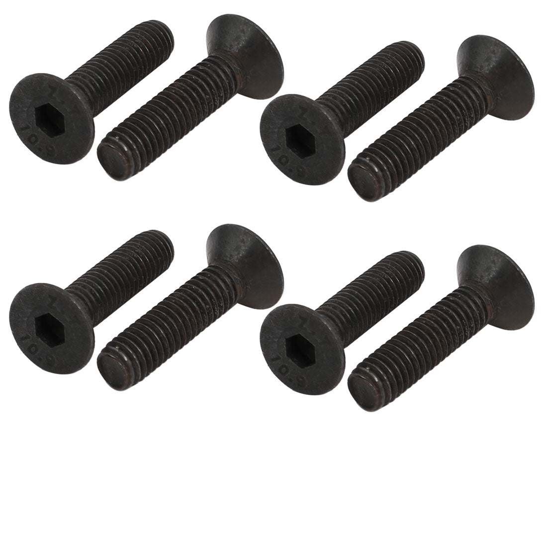 Harfington 8pcs M6x25mm Flat Countersunk Head Hex Socket Left Hand Thread Bolt DIN7991