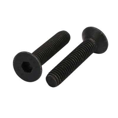 Harfington 5pcs M6x30mm Flat Countersunk Head Hex Socket Left Hand Thread Bolt DIN7991