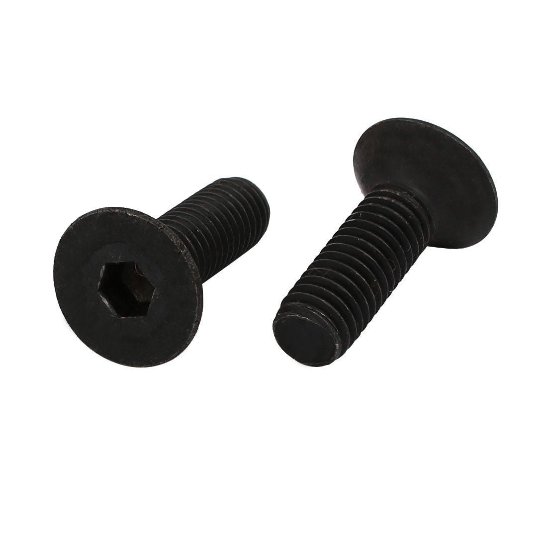 Harfington 2pcs M8x25mm 10.9 Grade Flat Countersunk Head Hex Socket Left Hand Thread Bolt