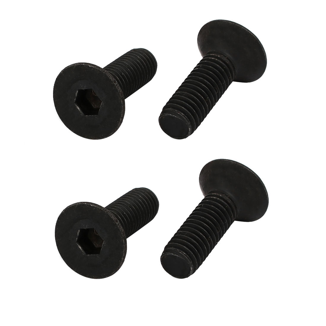Harfington 4pcs M8x25mm 10.9 Grade Flat Countersunk Head Hex Socket Left Hand Thread Bolt