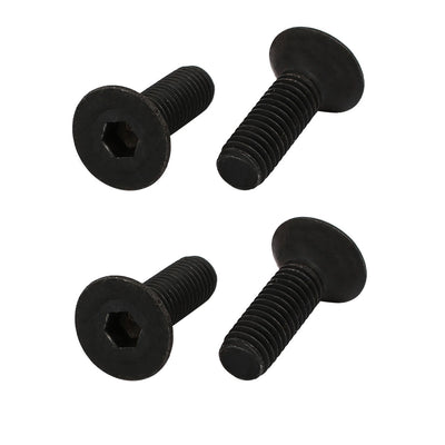 Harfington 4pcs M8x25mm 10.9 Grade Flat Countersunk Head Hex Socket Left Hand Thread Bolt