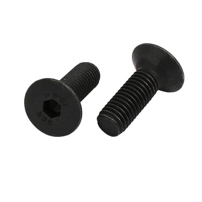 Harfington 2pcs M10x30mm 10.9 Grade Flat Countersunk Head Hex Socket Left Hand Thread Bolt