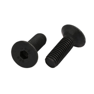Harfington 2pcs M10x30mm 10.9 Grade Flat Countersunk Head Hex Socket Left Hand Thread Bolt