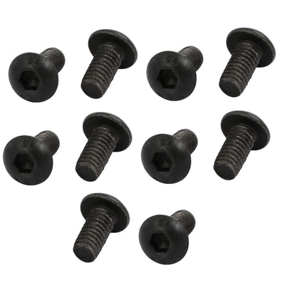 Harfington 10pcs M4x8mm 10.9 Grade Hex Socket Reverse Left Hand Thread Screw Bolt Black