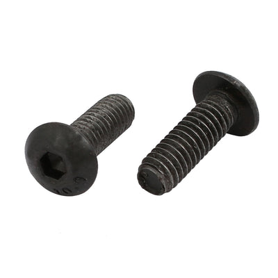 Harfington 2pcs M4x12mm 10.9 Grade Hex Socket Reverse Left Hand Thread Screw Bolt Black