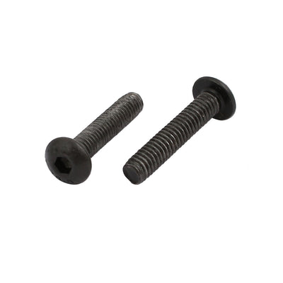 Harfington 4pcs M4x20mm 10.9 Grade Hex Socket Reverse Left Hand Thread Screw Bolt Black