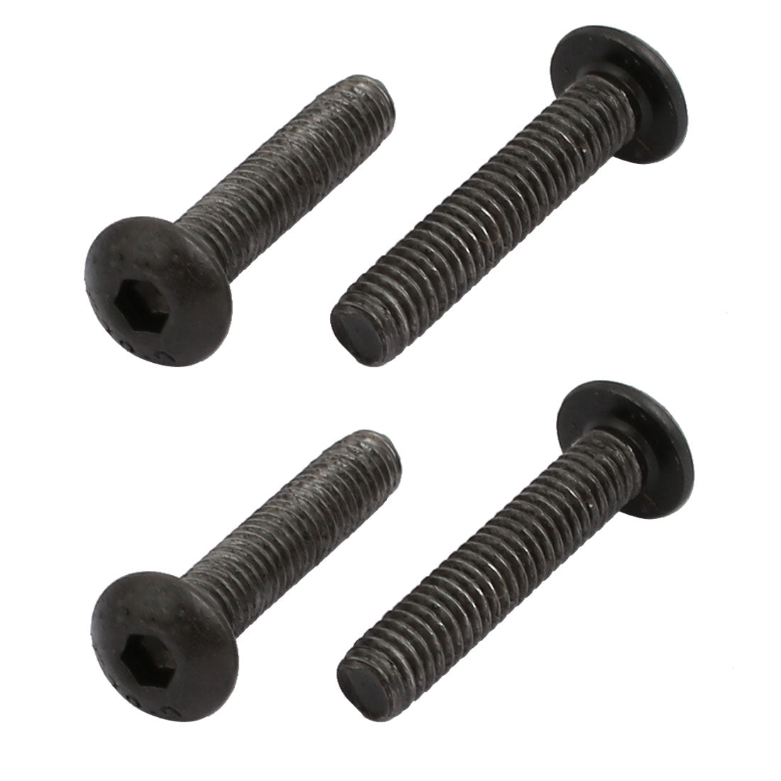 Harfington 4pcs M4x20mm 10.9 Grade Hex Socket Reverse Left Hand Thread Screw Bolt Black