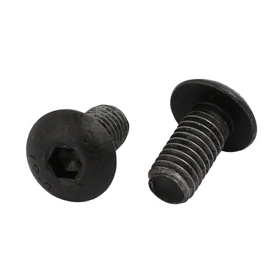 Harfington 2pcs M5x10mm 10.9 Grade Hex Socket Reverse Left Hand Thread Screw Bolt Black