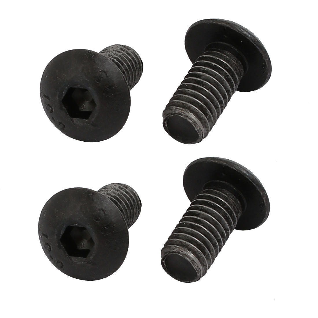 Harfington 4pcs M5x10mm 10.9 Grade Hex Socket Reverse Left Hand Thread Screw Bolt Black