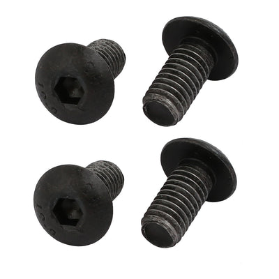 Harfington 4pcs M5x10mm 10.9 Grade Hex Socket Reverse Left Hand Thread Screw Bolt Black