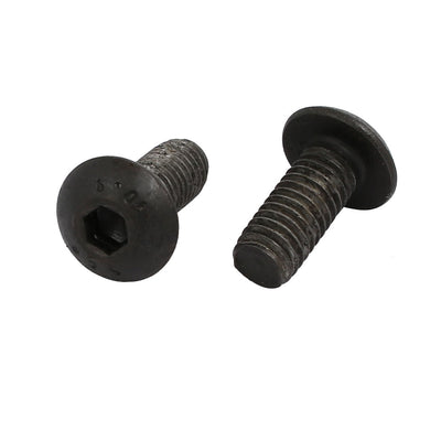 Harfington 2pcs M5x12mm 10.9 Grade Hex Socket Reverse Left Hand Thread Screw Bolt Black