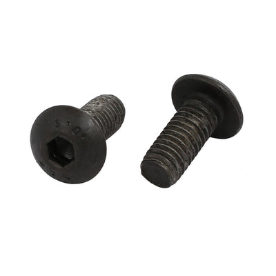 Harfington 2pcs M5x12mm 10.9 Grade Hex Socket Reverse Left Hand Thread Screw Bolt Black