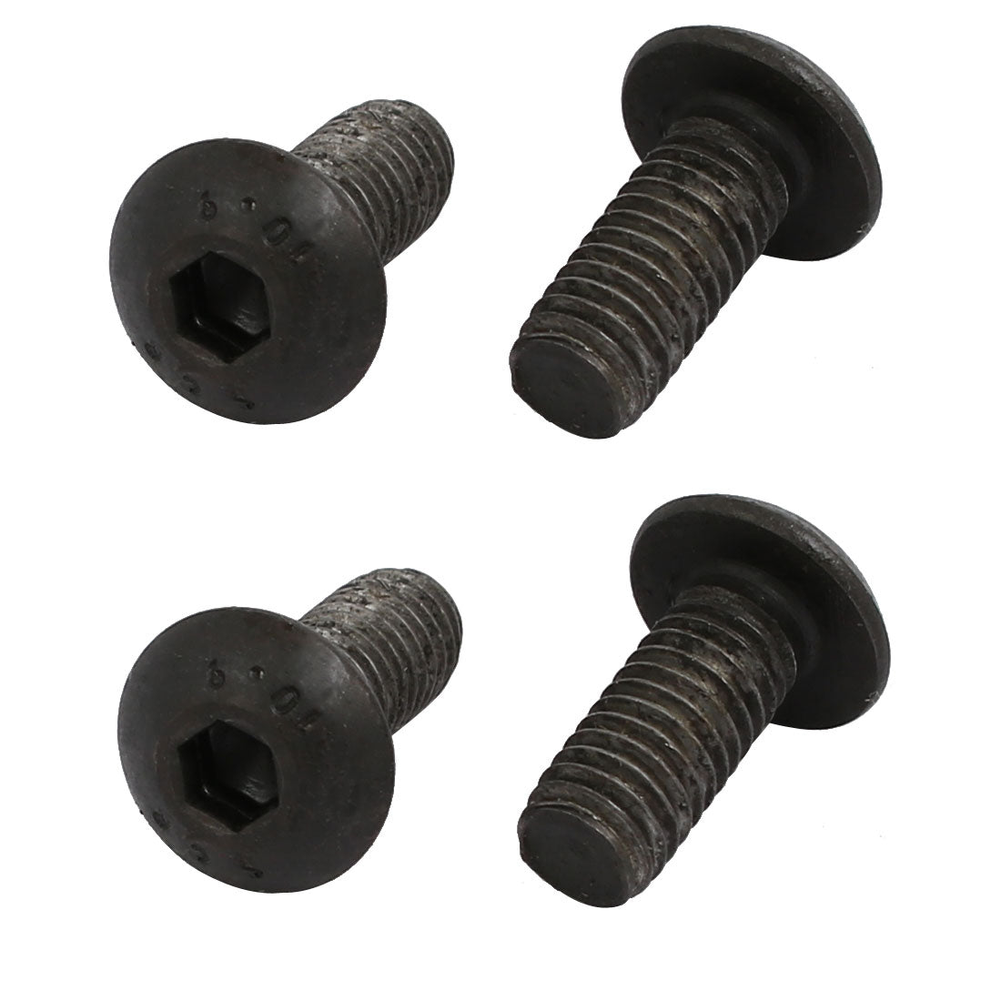 Harfington 4pcs M5x12mm 10.9 Grade Hex Socket Reverse Left Hand Thread Screw Bolt Black