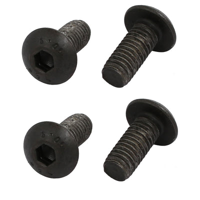 Harfington 4pcs M5x12mm 10.9 Grade Hex Socket Reverse Left Hand Thread Screw Bolt Black