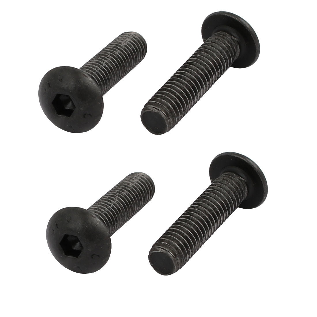 Harfington 4pcs M5x20mm 10.9 Grade Hex Socket Reverse Left Hand Thread Screw Bolt Black