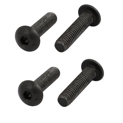 Harfington 4pcs M5x20mm 10.9 Grade Hex Socket Reverse Left Hand Thread Screw Bolt Black