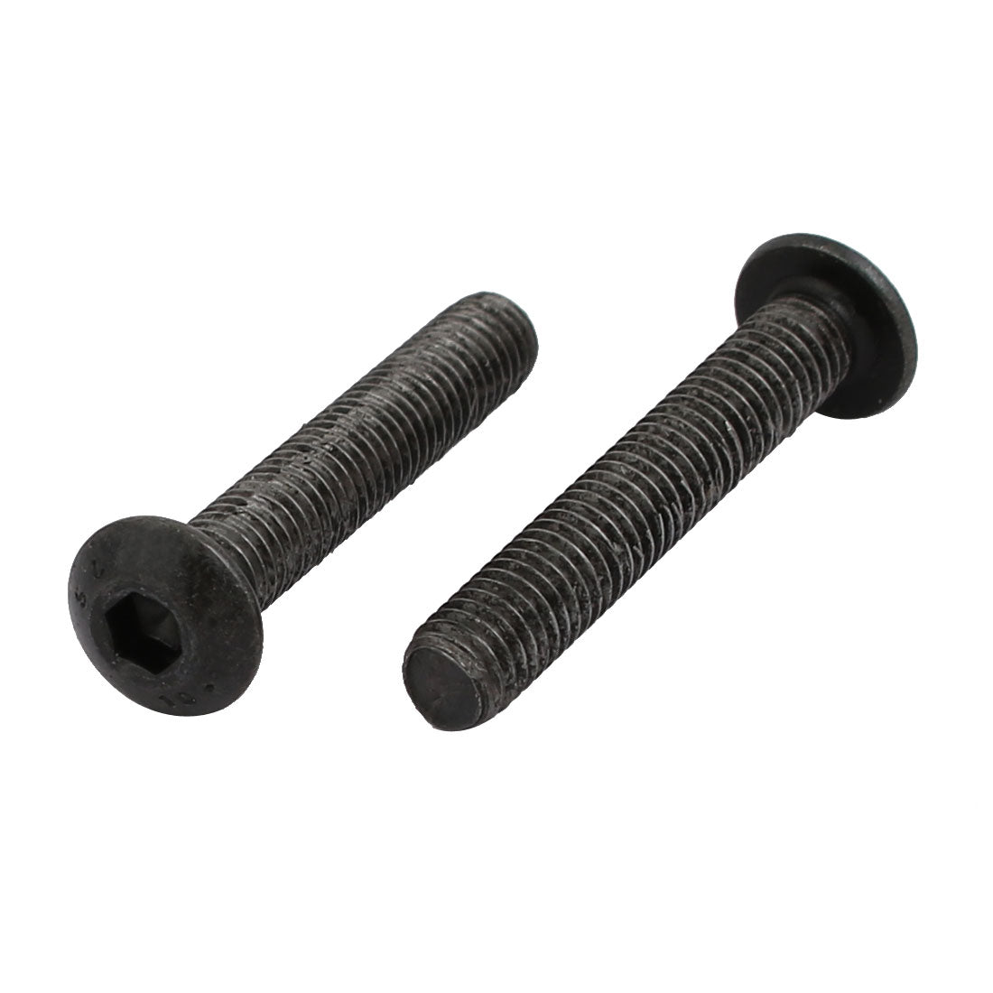 Harfington 2pcs M5x30mm 10.9 Grade Hex Socket Reverse Left Hand Thread Screw Bolt Black