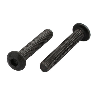 Harfington 2pcs M5x30mm 10.9 Grade Hex Socket Reverse Left Hand Thread Screw Bolt Black