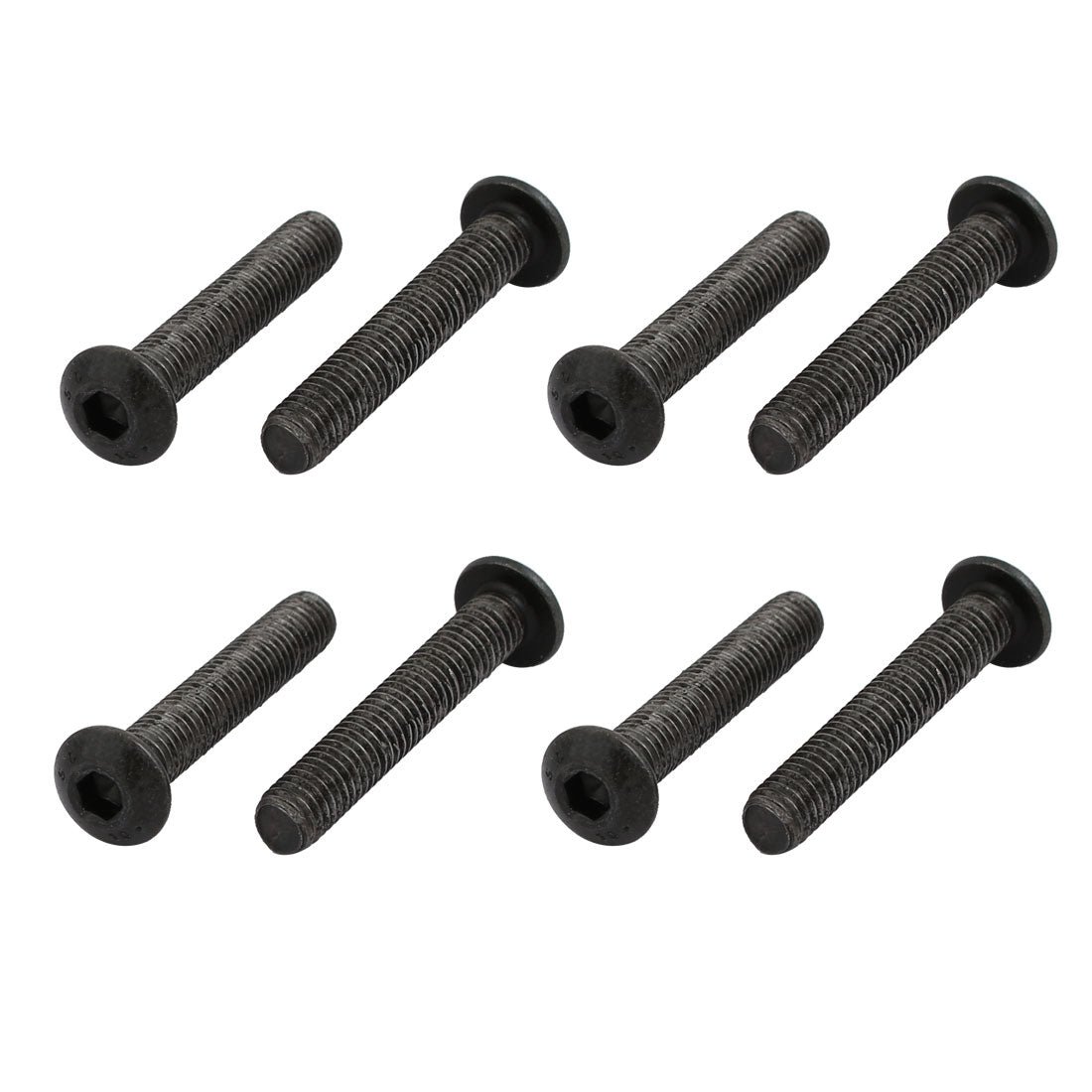 Harfington 8pcs M5x30mm 10.9 Grade Hex Socket Reverse Left Hand Thread Screw Bolt Black