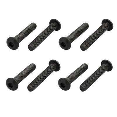 Harfington 8pcs M5x30mm 10.9 Grade Hex Socket Reverse Left Hand Thread Screw Bolt Black