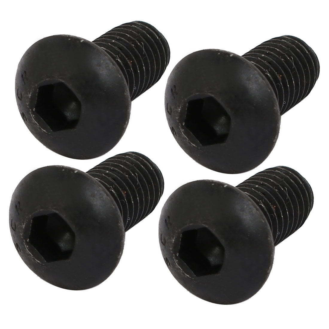 Harfington 4pcs M8x16mm 10.9 Grade Button Head Hex Socket Left Hand Thread Screw Bolt