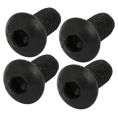 Harfington 4pcs M8x16mm 10.9 Grade Button Head Hex Socket Left Hand Thread Screw Bolt