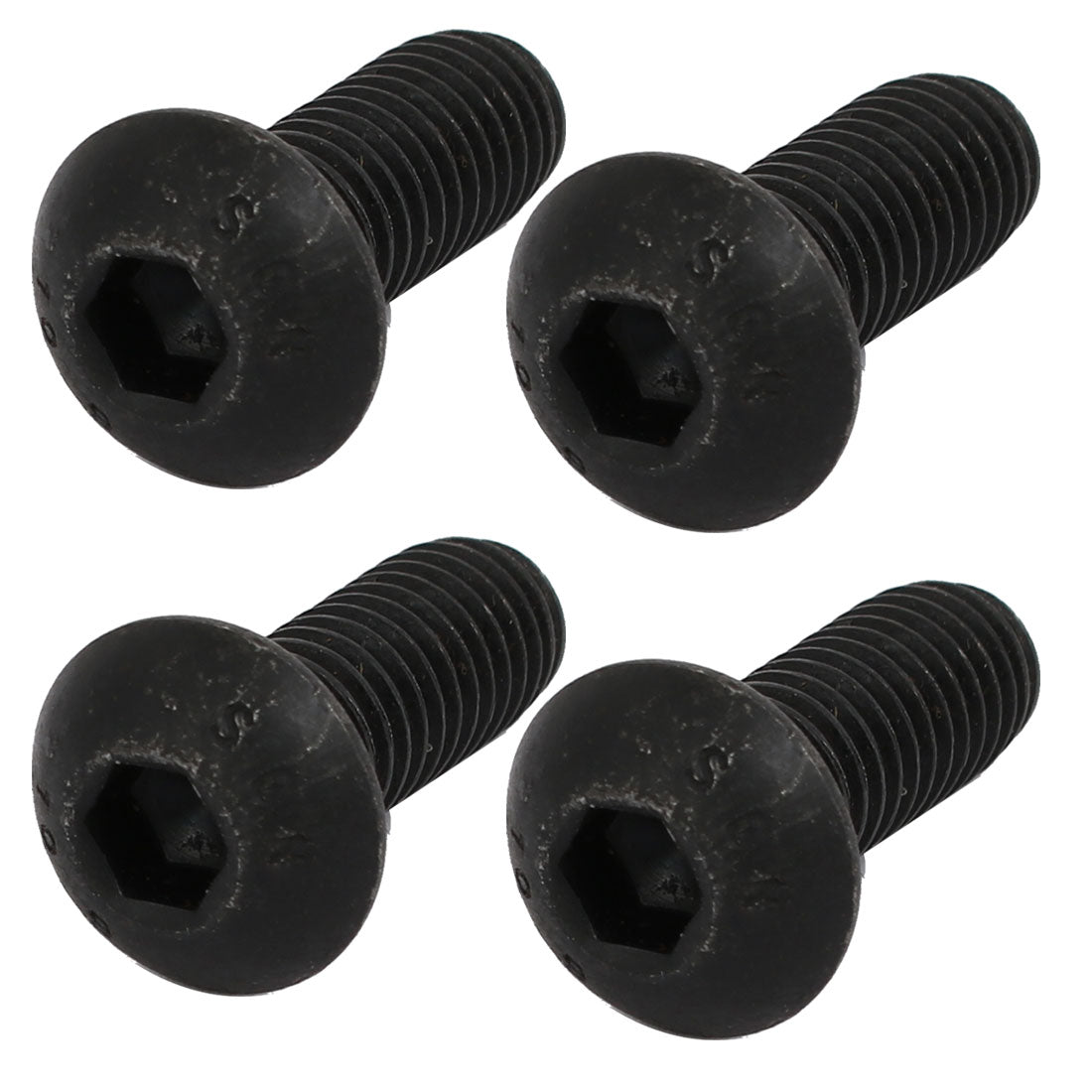 Harfington 4pcs M8x20mm 10.9 Grade Button Head Hex Socket Left Hand Thread Screw Bolt
