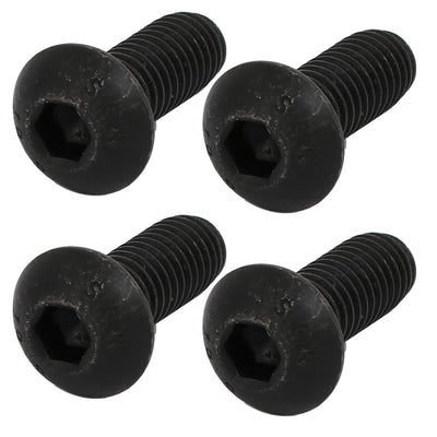 Harfington 4pcs M8x20mm 10.9 Grade Button Head Hex Socket Left Hand Thread Screw Bolt