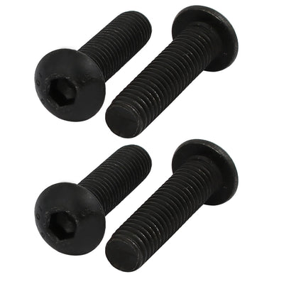 Harfington 4pcs M8x30mm 10.9 Grade Button Head Hex Socket Left Hand Thread Screw Bolt