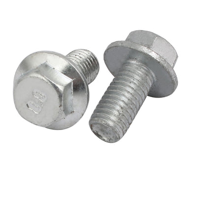 Harfington M10x20mm 8.8 Grade Carbon Steel Flange Hex Head Left Hand Thread Bolt 2pcs